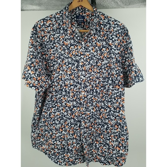 George Tropical Floral Short Sleeve Button Up Mens Shirt Classic Fit 2XL XXL - Picture 1 of 5